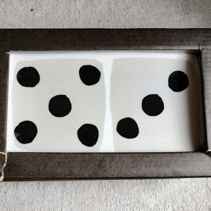 Set of 6 Crate and Barrel appetizer plates design by Jane Dixon dominoes